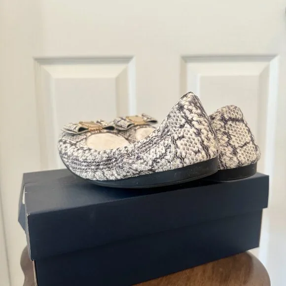 Cole Haan Tali Bow Ballet Flats - NTRL Python LTHR - Size 8 - Picture 6 of 9